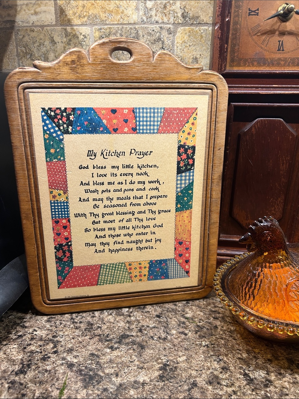 Vintage ‘My Kitchen Prayer' Quilted Patchwork Wall Art